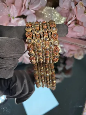 Floral Gilded Ensemble Bangles