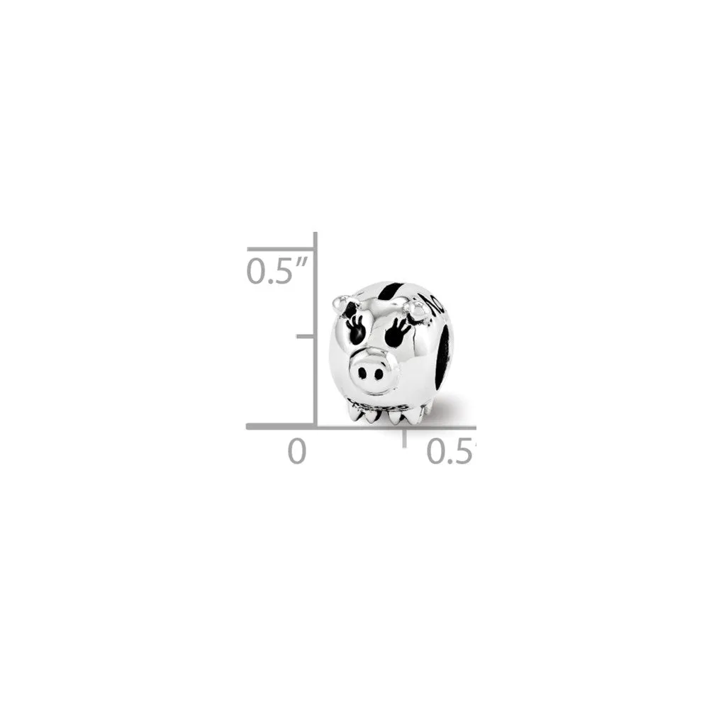 Fun Money Piggy Bank Charm Bead in Sterling Silver