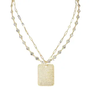Gabby Diamond Dog Tag Necklace