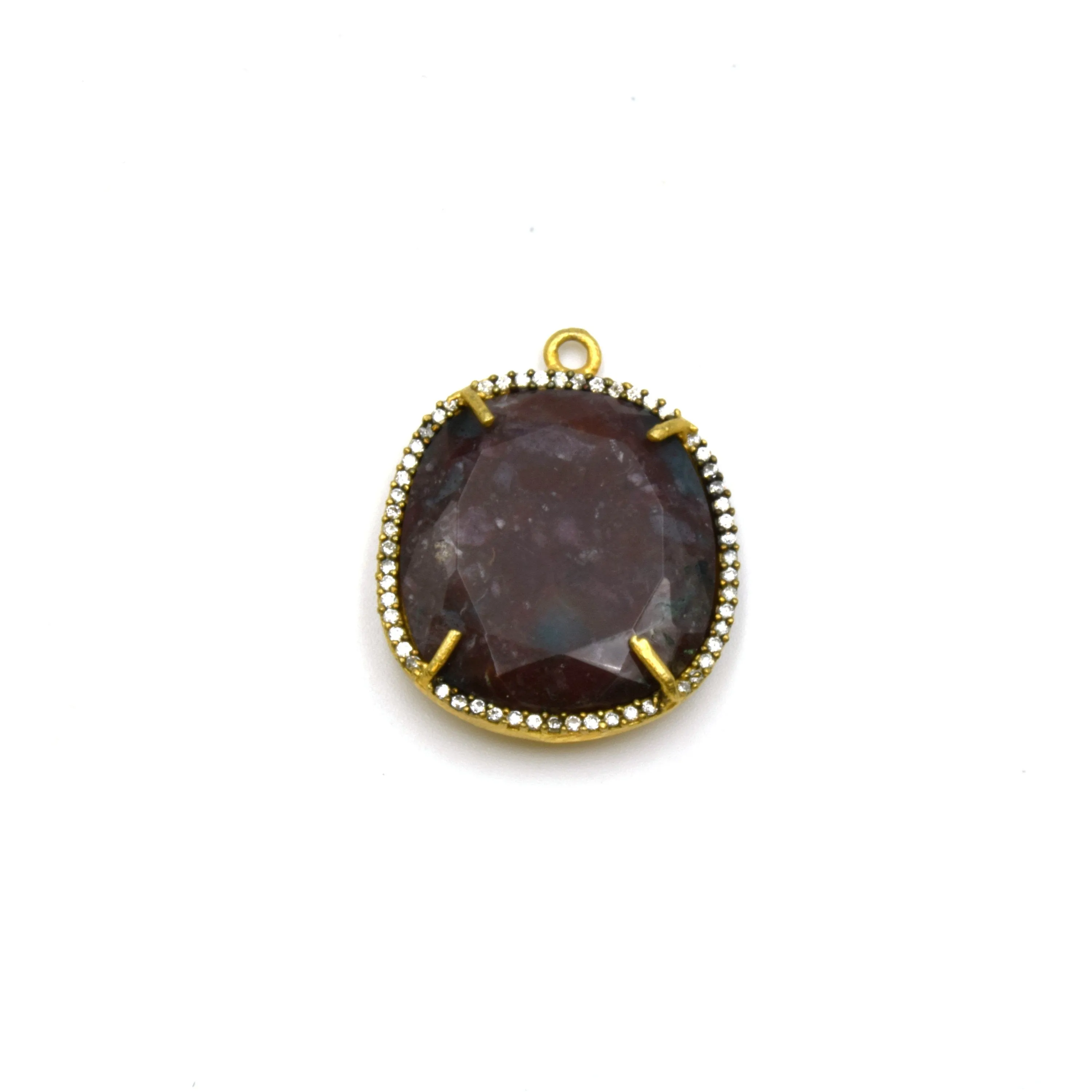 Gemstone CZ Bezel Pendant Cushion Shaped Pendant - Measures 22mm x 24mm