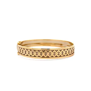 Geometric Bangle Bracelet in 18k Yellow & White Gold