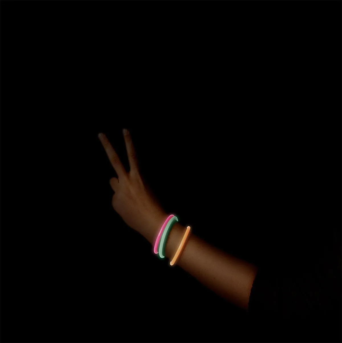 Glow-in-the-dark bracelets. Reusable