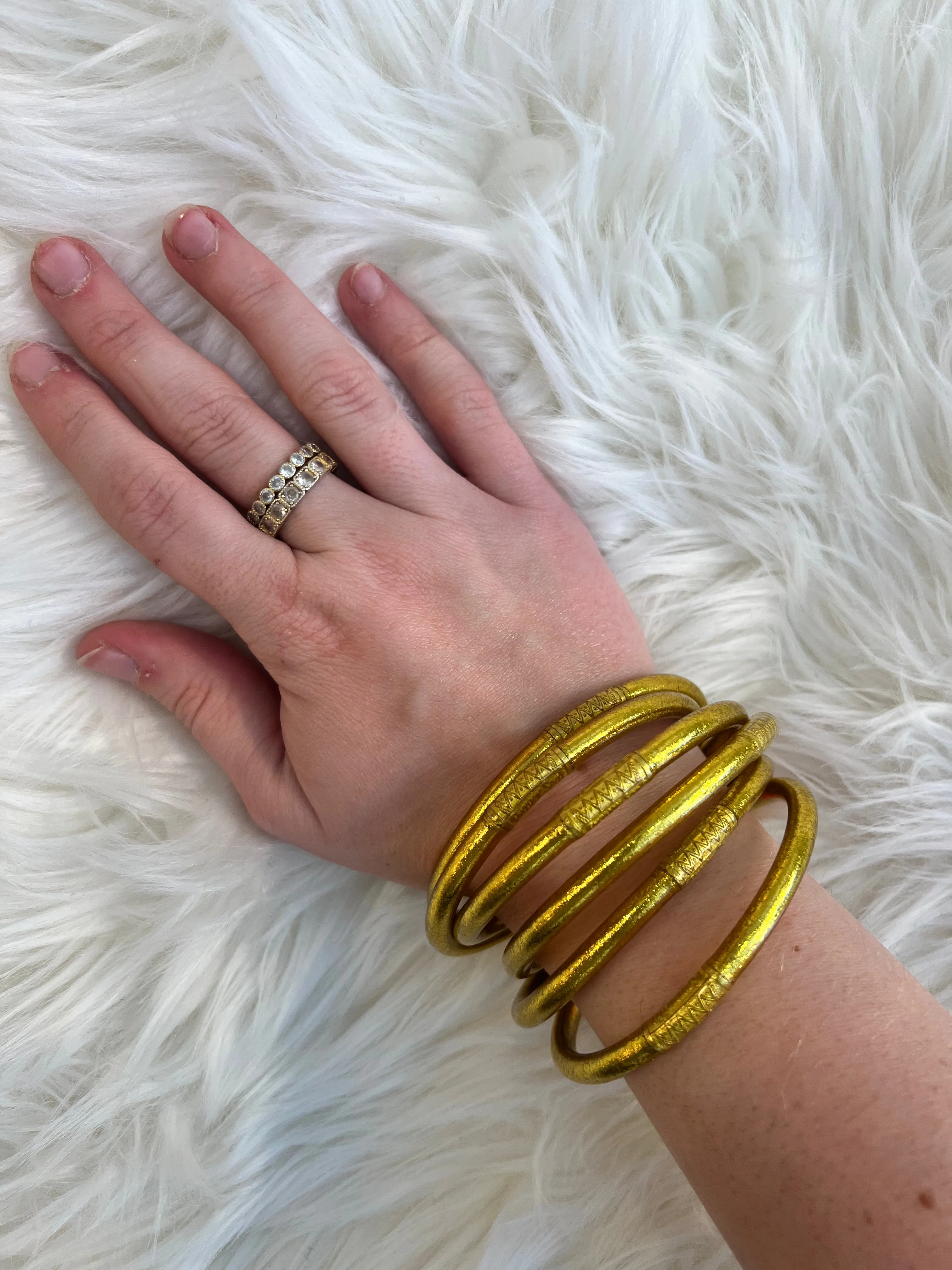 GOLD ALL WEATHER BANGLES® (SET OF 6) - SERENITY PRAYER