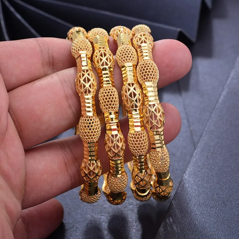 Gold Color Bangles for Women Girl wedding Bangles Birthday Gifts