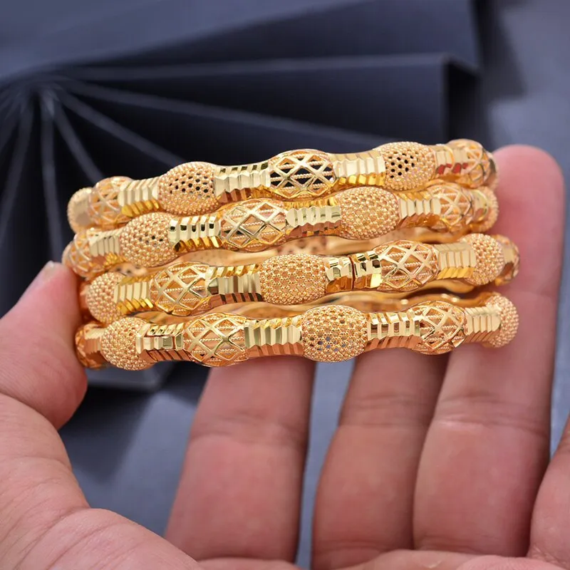 Gold Color Bangles for Women Girl wedding Bangles Birthday Gifts