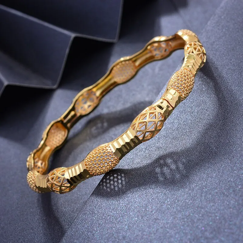 Gold Color Bangles for Women Girl wedding Bangles Birthday Gifts