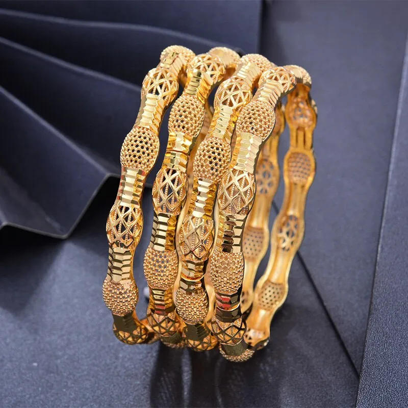 Gold Color Bangles for Women Girl wedding Bangles Birthday Gifts