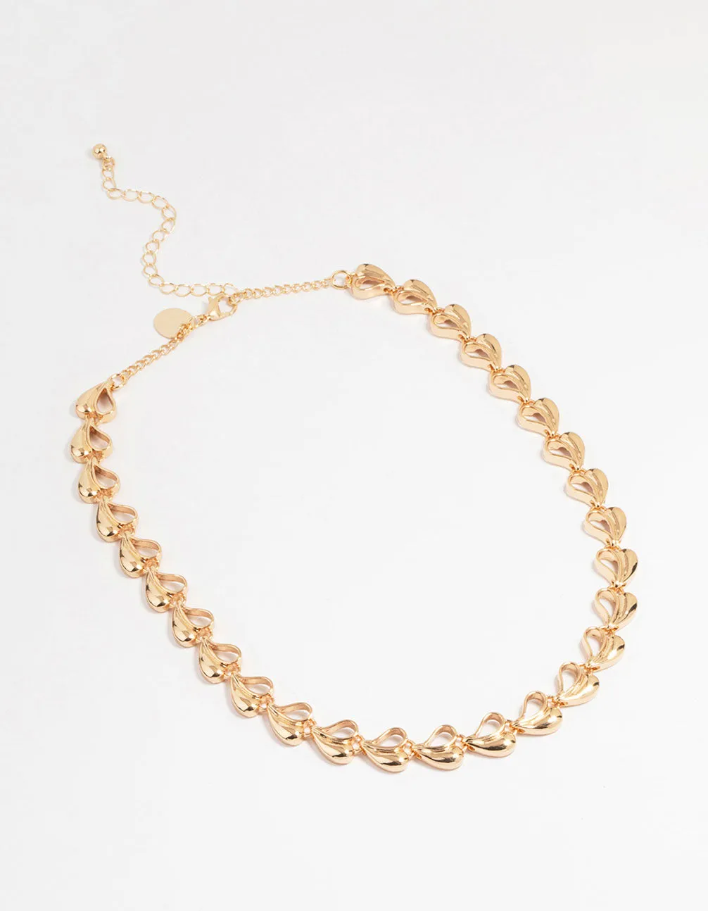Gold Half-Filled Heart Chain Necklace