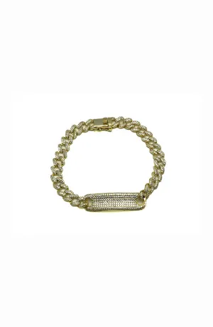 Gold Pave Bar Bracelet