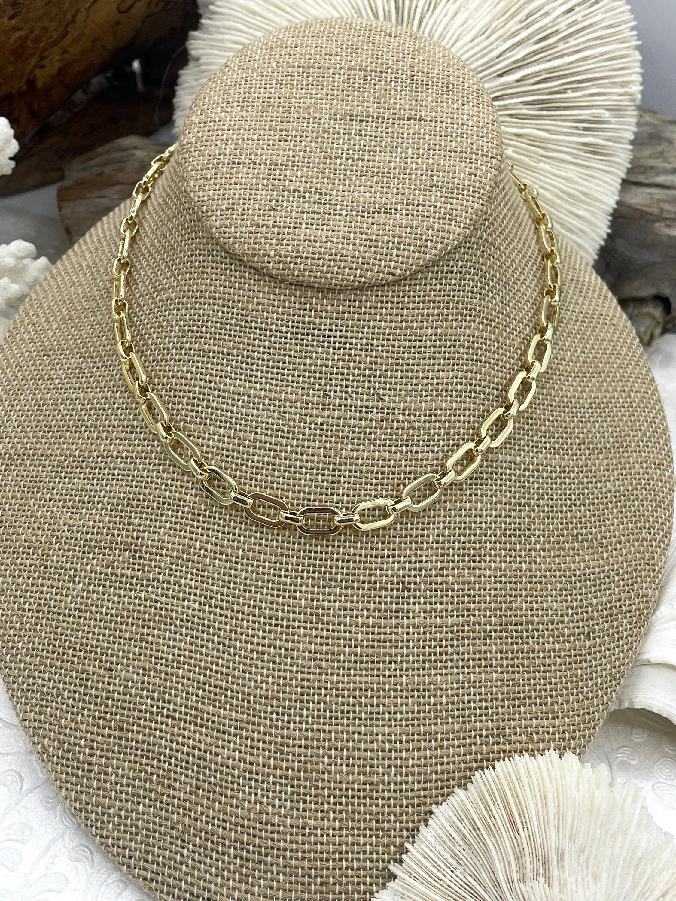 Gold Plated Stainless Steel Multilink Textured Chains, 4 styles, Handmade Chains, Stainless Steel HIGH QUALITY, Sold by the ft. Fast Ship