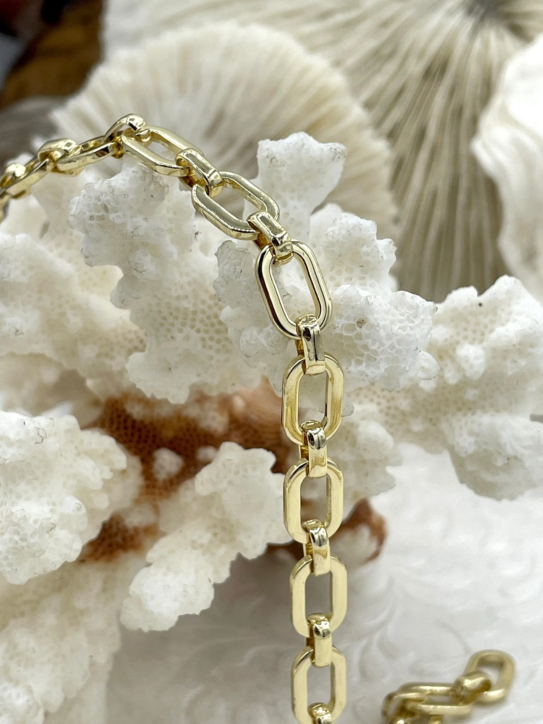 Gold Plated Stainless Steel Multilink Textured Chains, 4 styles, Handmade Chains, Stainless Steel HIGH QUALITY, Sold by the ft. Fast Ship