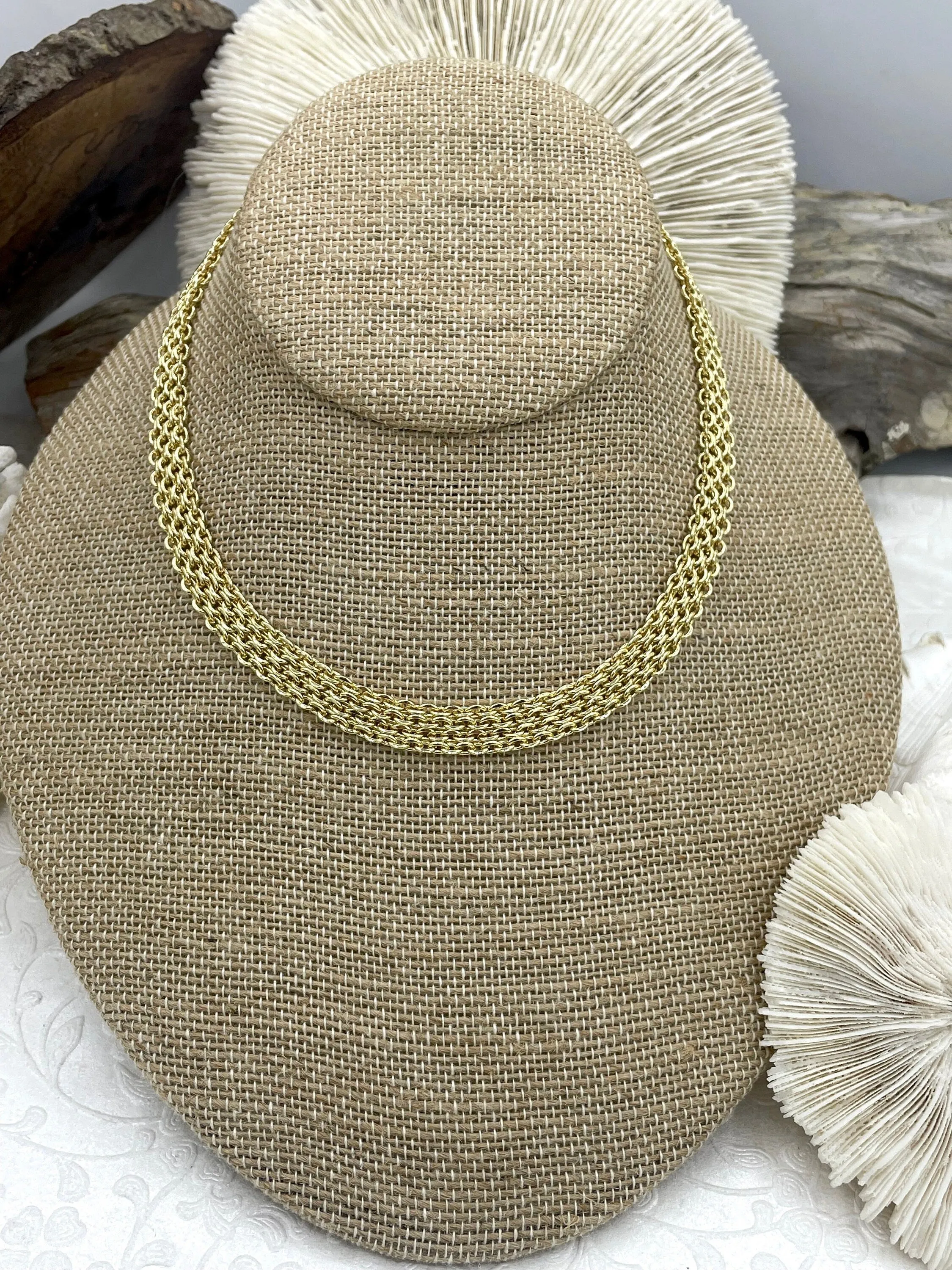 Gold Plated Stainless Steel Multilink Textured Chains, 4 styles, Handmade Chains, Stainless Steel HIGH QUALITY, Sold by the ft. Fast Ship