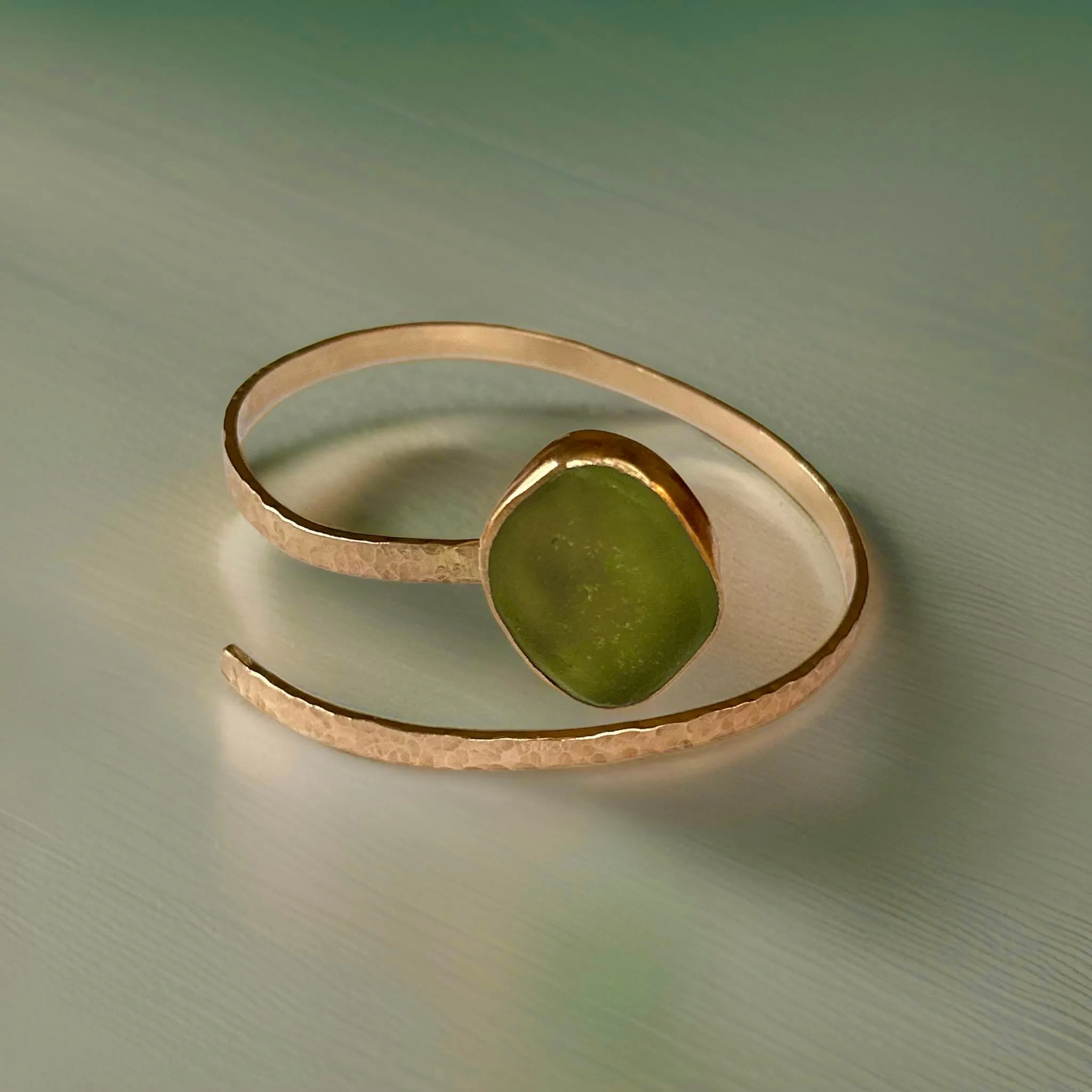 Gold Sea Glass Wrap Bangle
