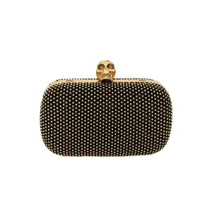 Gold Stud Box Clutch with Strap