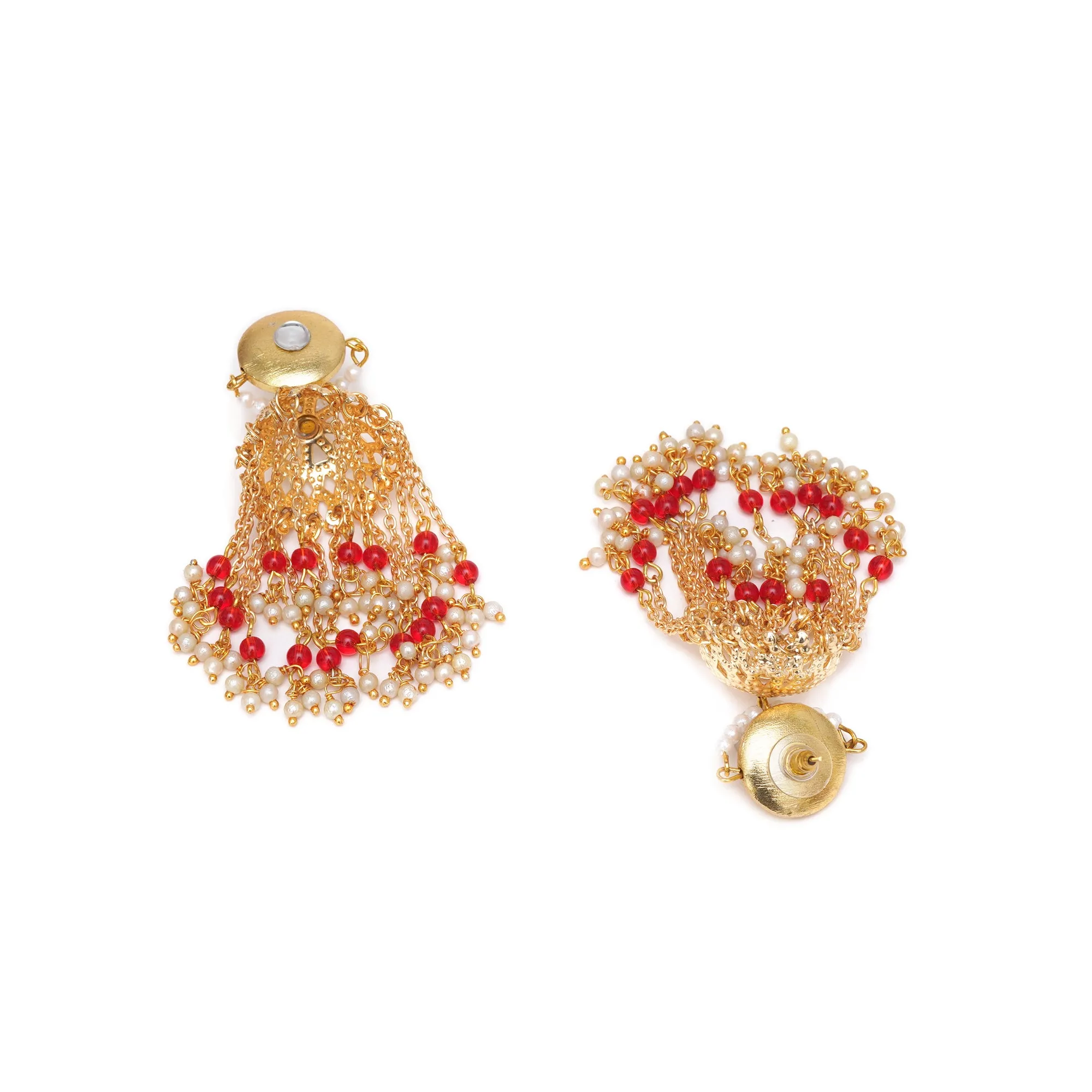 Golden Crescent Jhumki Earrings