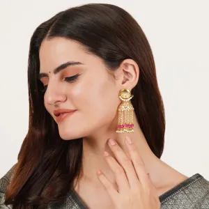 Golden Crescent Jhumki Earrings