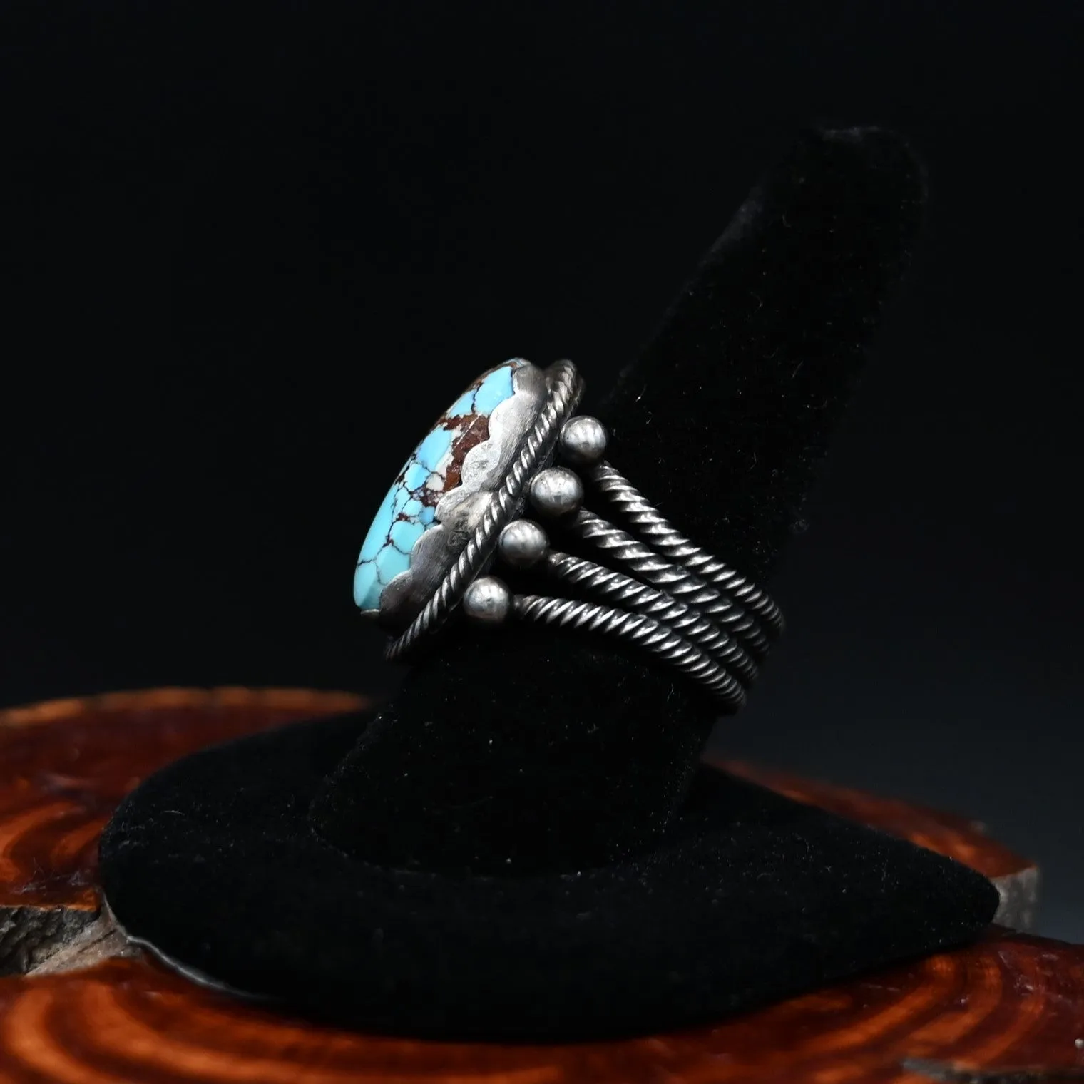 Golden Hill Turquoise Twisted Four Band Ring