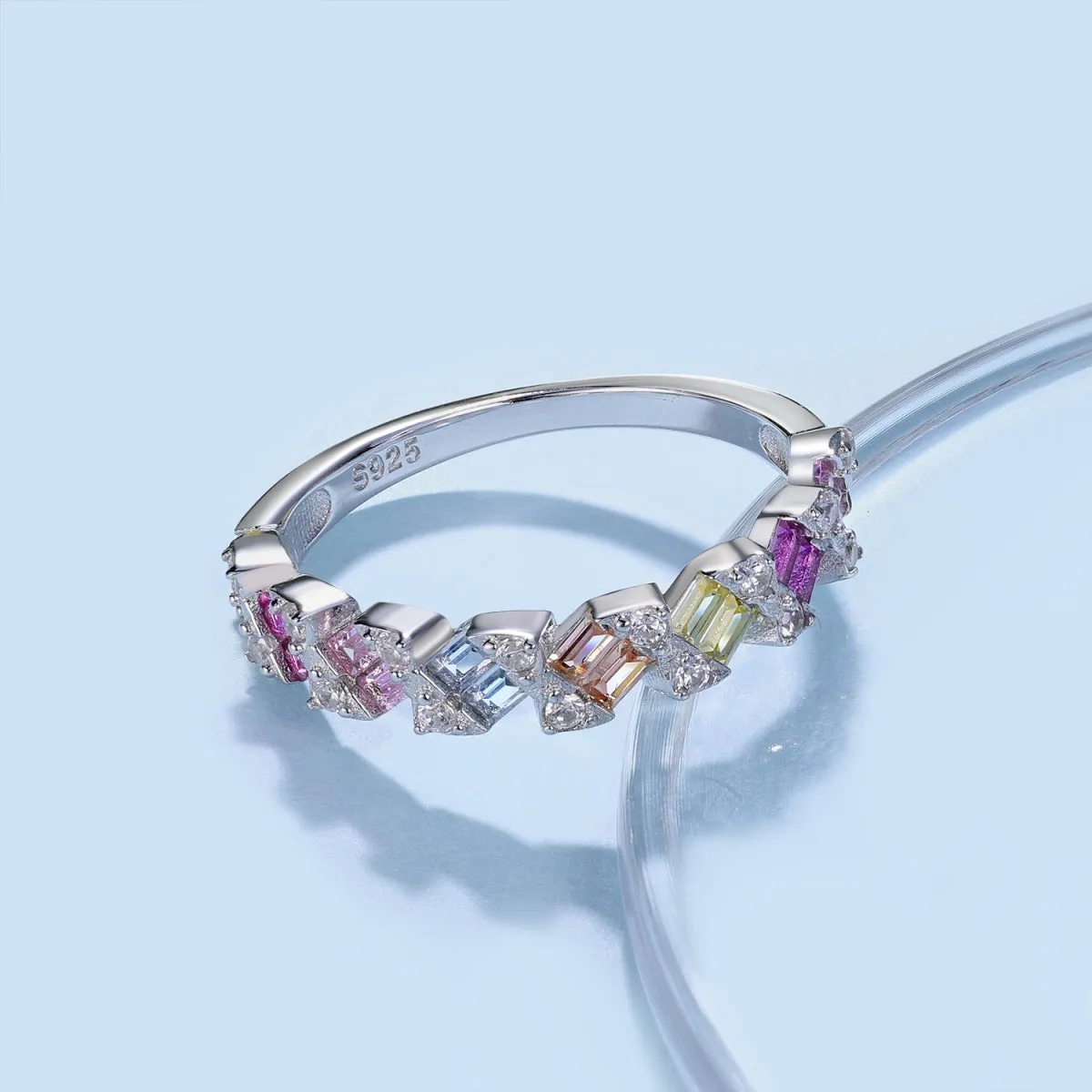 [Goodv]Delicate Vibrant Emerald Cut Daily Ring