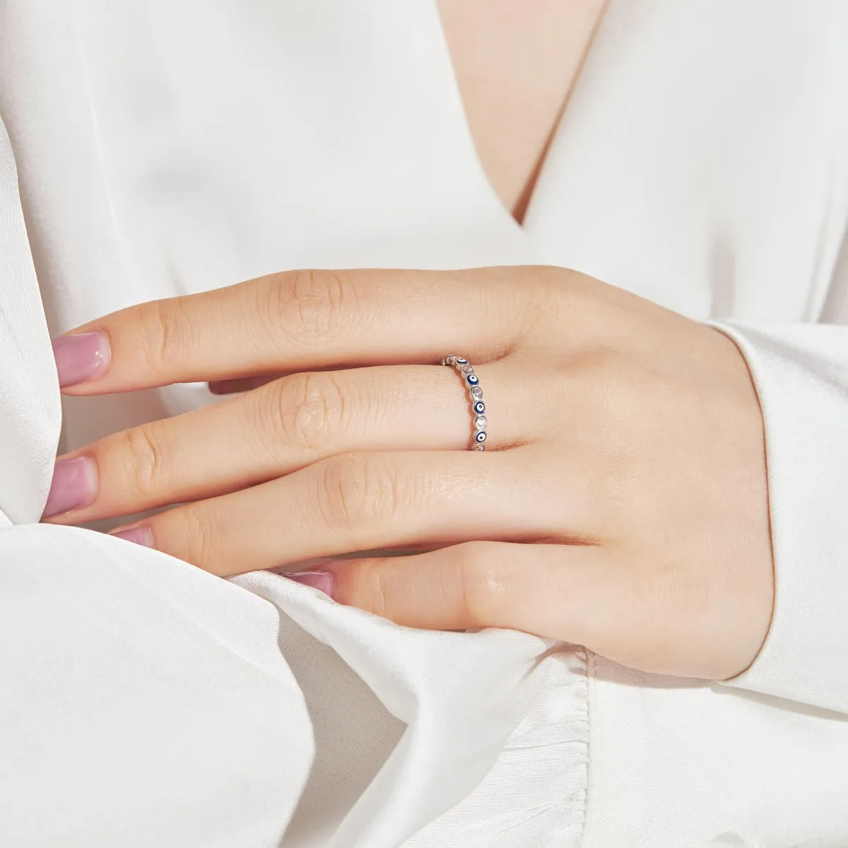 [Goodv]Sparkling Vibrant Round Shape Daily Ring