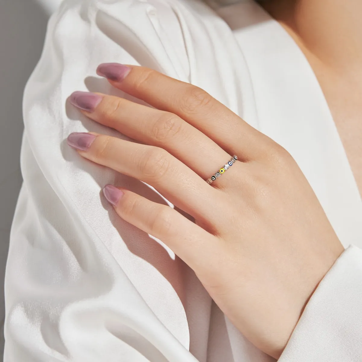 [Goodv]Sparkling Vibrant Round Shape Daily Ring