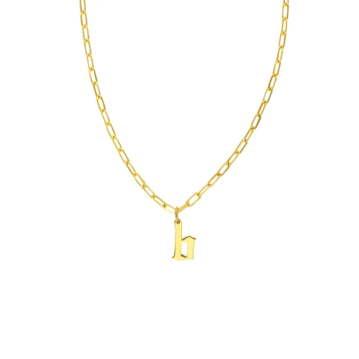 Gothic Initial Paper Clip Necklace