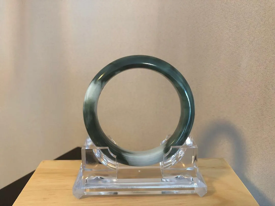 Grade A Natural Jade Bangle with certificate #  18-059
