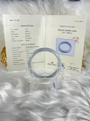 Grade A Natural Jade Bangle with certificate #36867
