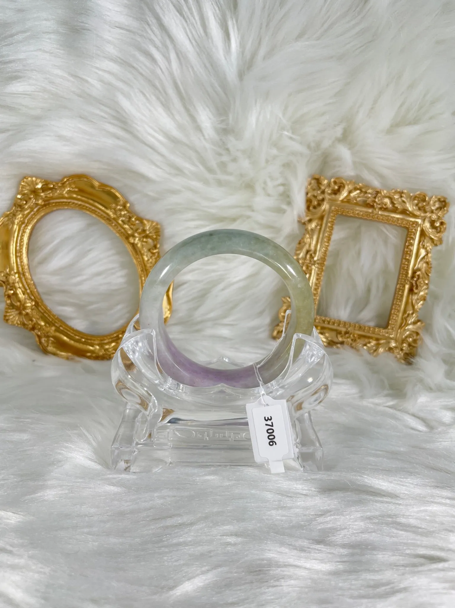 Grade A Natural Jade Bangle with certificate #37006
