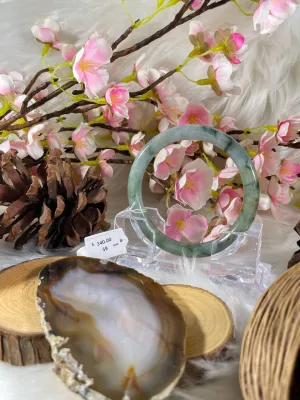 Grade A Natural Jade Bangle with certificate #37123