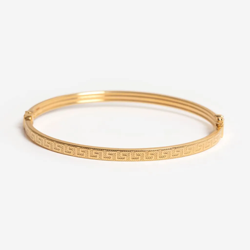 Greek Key Bangle | 9ct Gold
