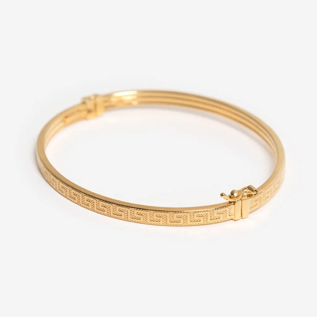 Greek Key Bangle | 9ct Gold