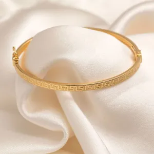 Greek Key Bangle | 9ct Gold