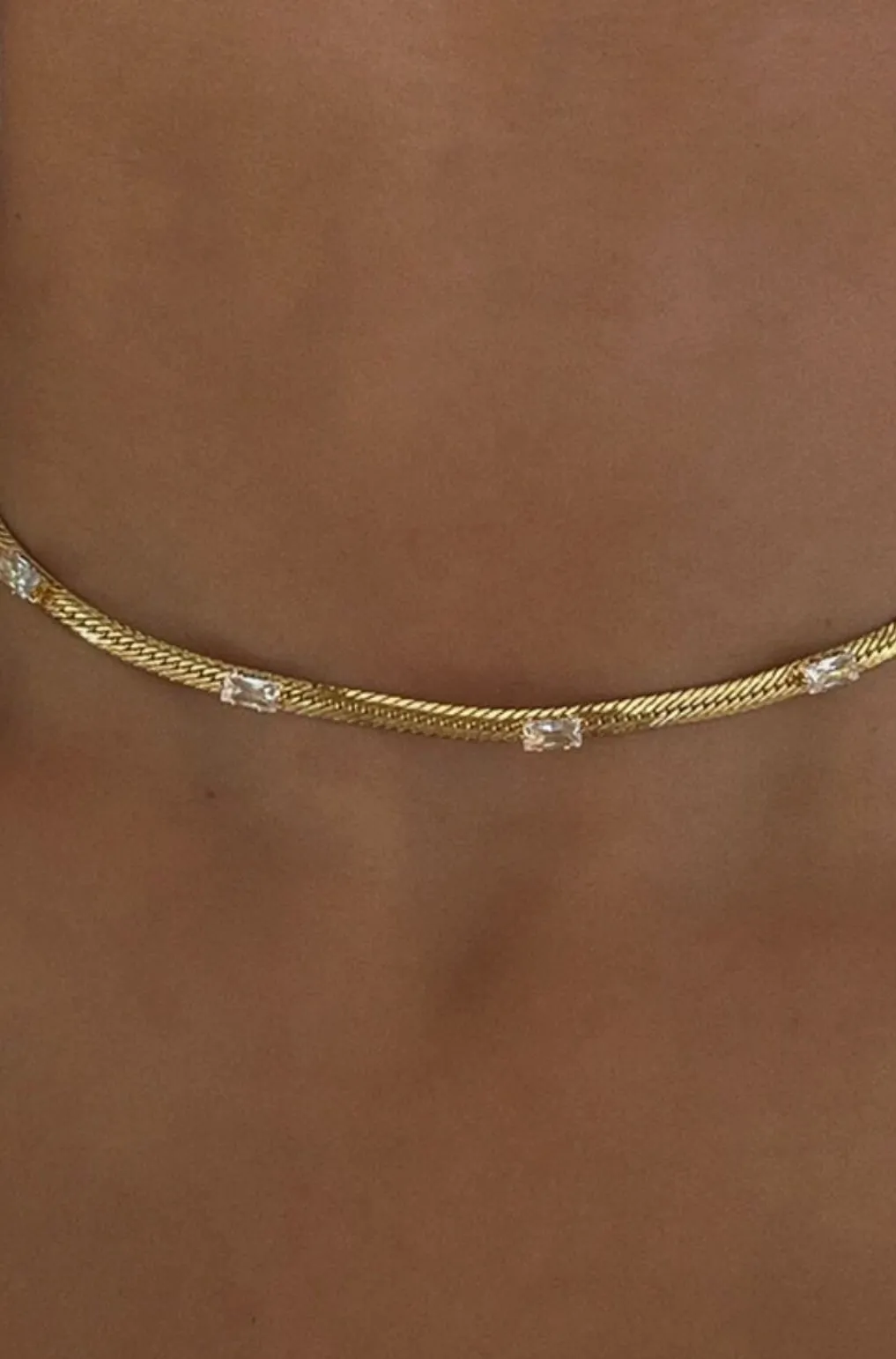 Hailey Necklace - White & Emerald - Water Resistant