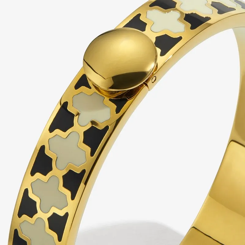 Halcyon Days "Agama Black, Cream & Gold" Bangle