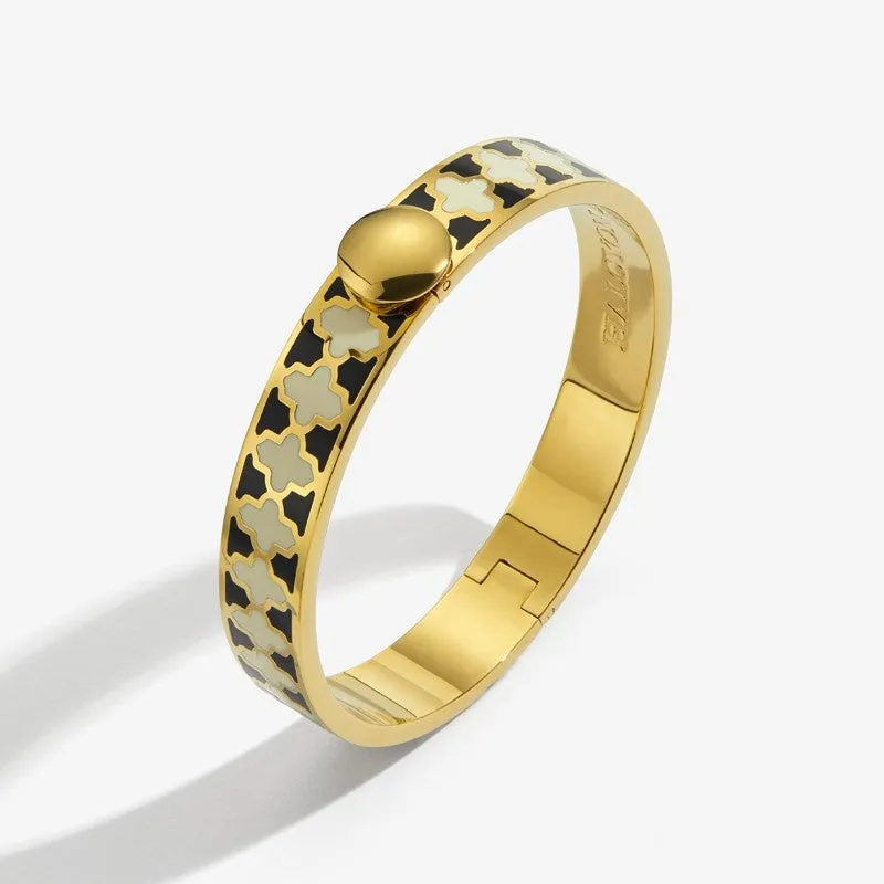 Halcyon Days "Agama Black, Cream & Gold" Bangle