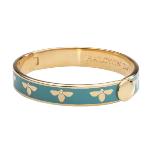 Halcyon Days "Bee Turquoise & Gold" Bangle
