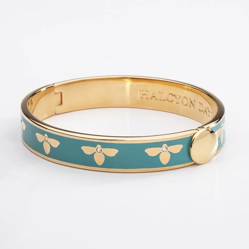 Halcyon Days "Bee Turquoise & Gold" Bangle