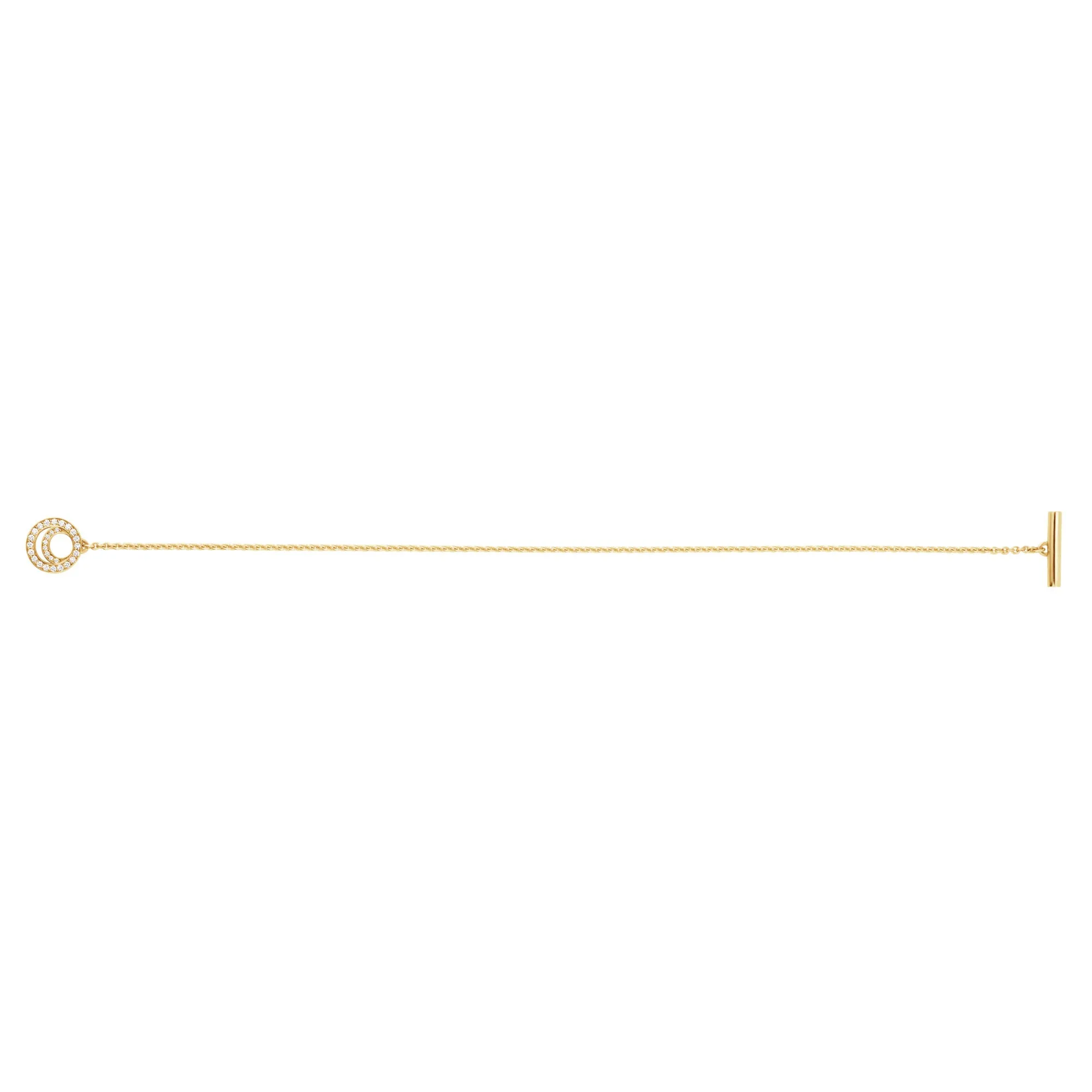 Halo 18K Gold Bracelet w. Diamonds 0.18 ct