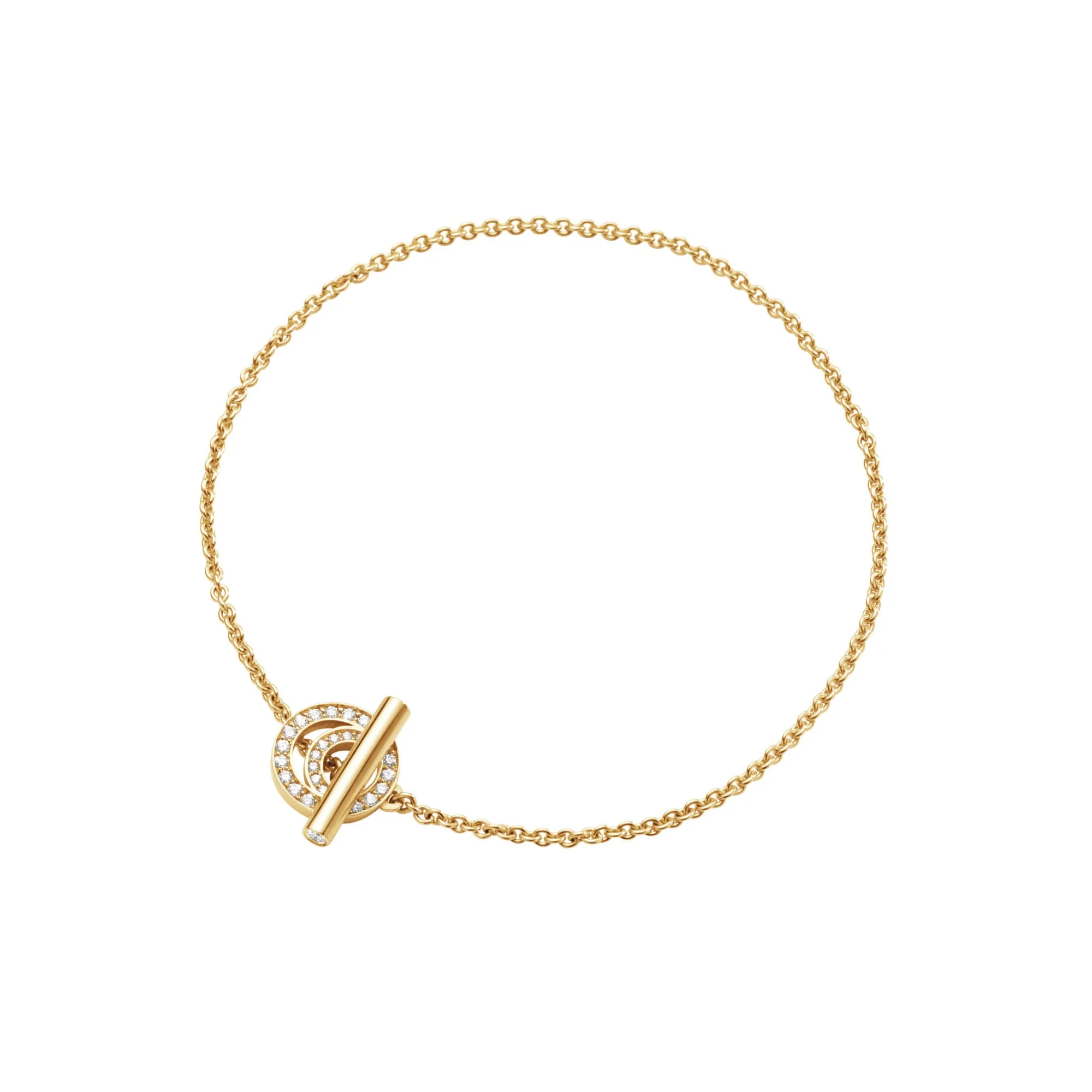 Halo 18K Gold Bracelet w. Diamonds 0.18 ct
