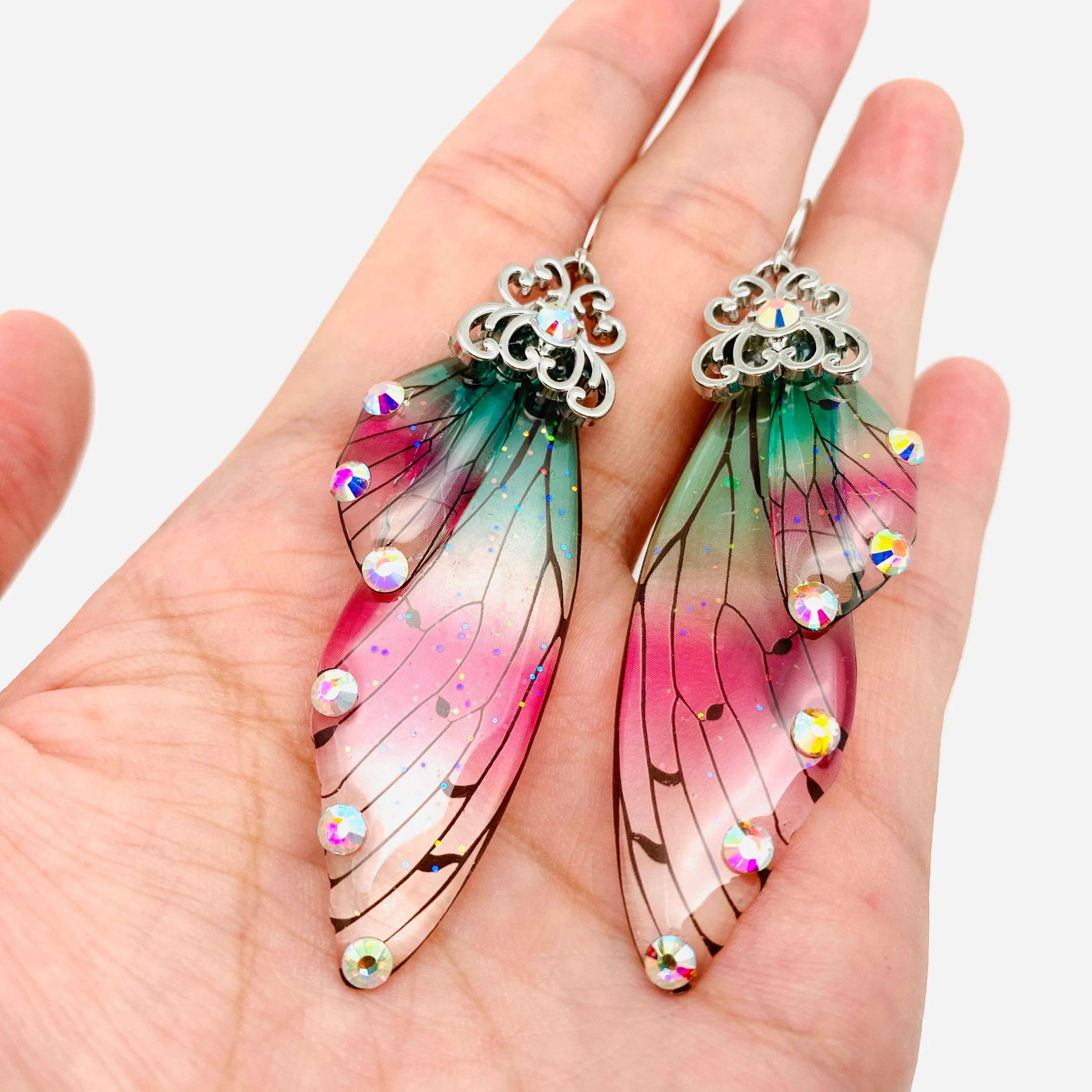 Handmade Fairy Wings Earrings Insect Butterfly Wing: C