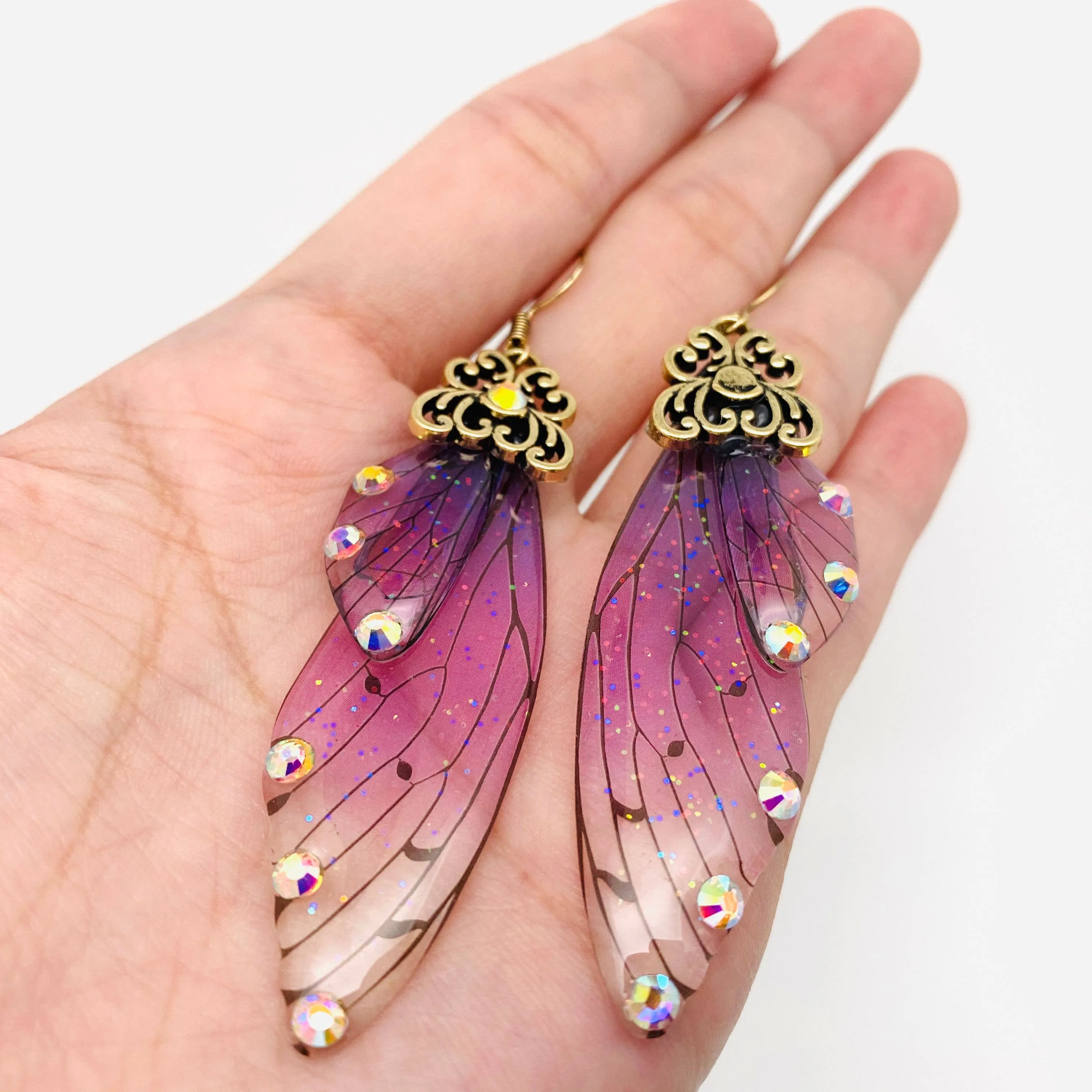 Handmade Fairy Wings Earrings Insect Butterfly Wing: C