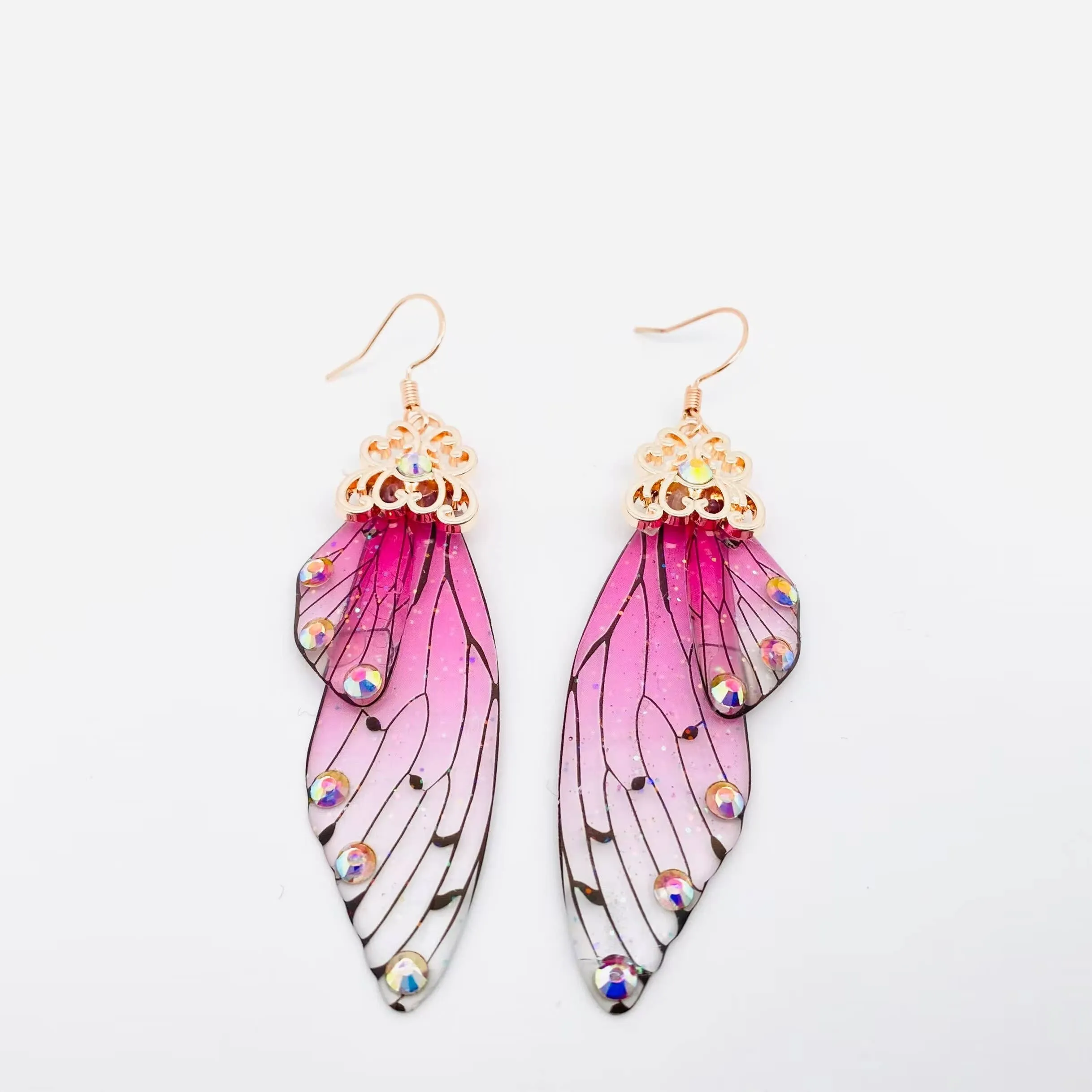 Handmade Fairy Wings Earrings Insect Butterfly Wing: C
