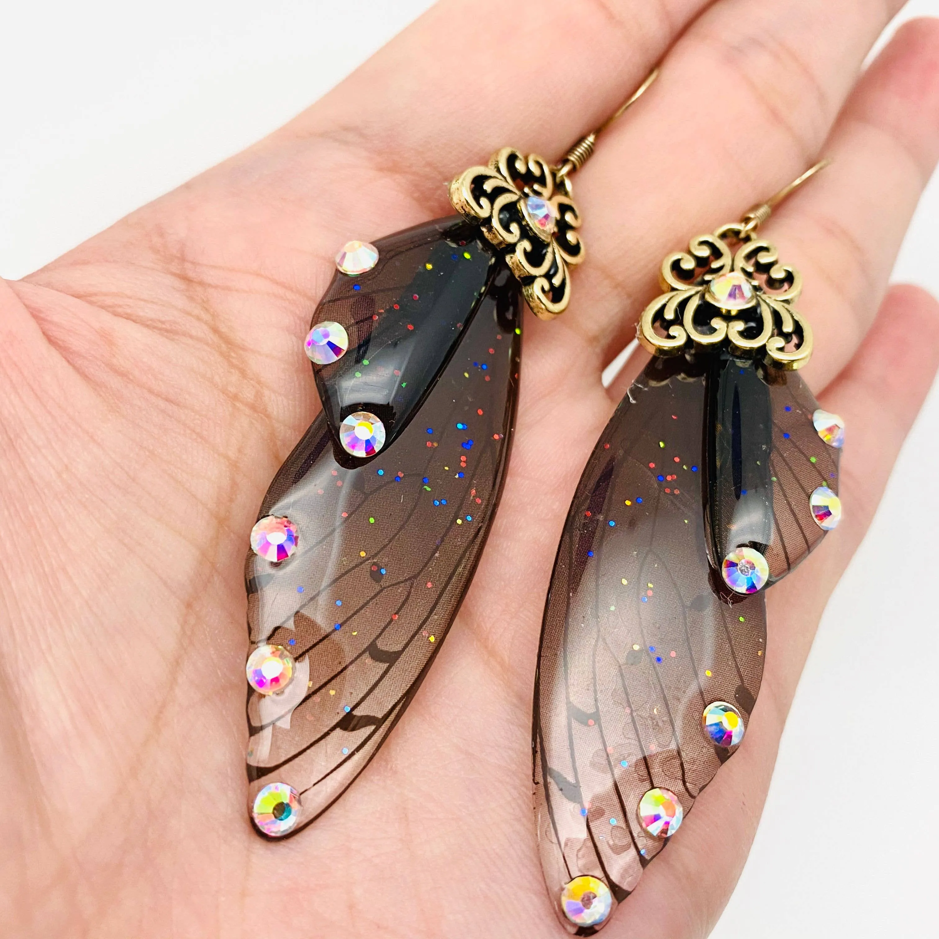 Handmade Fairy Wings Earrings Insect Butterfly Wing: C