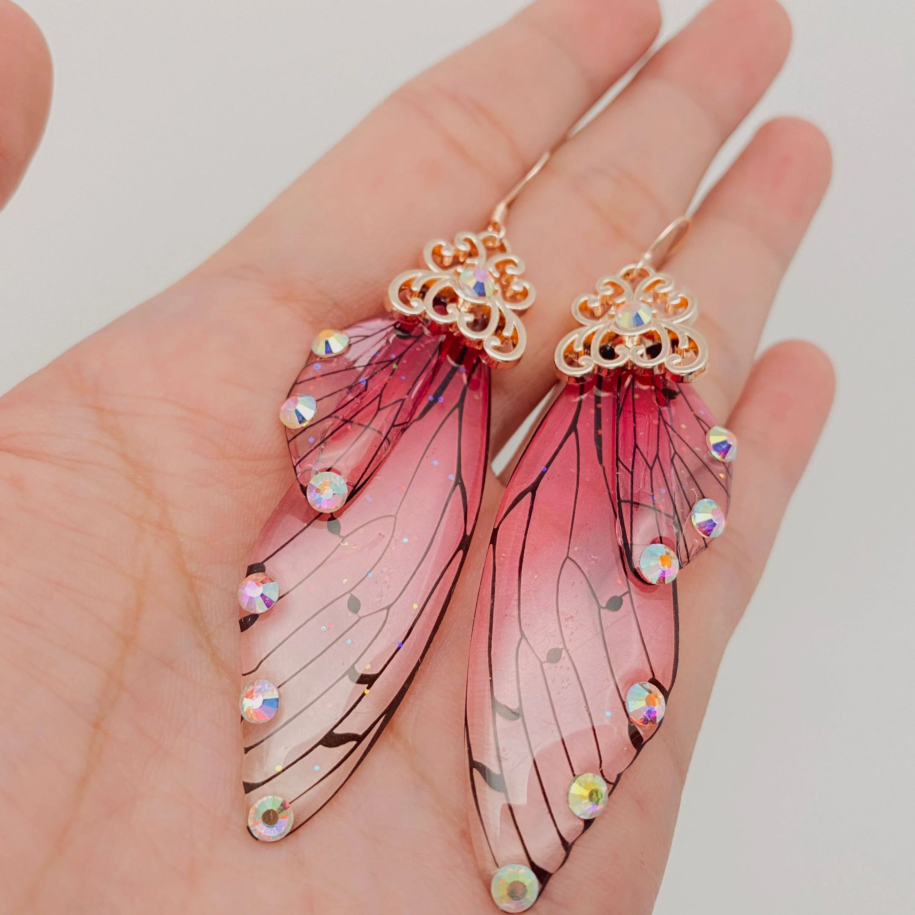 Handmade Fairy Wings Earrings Insect Butterfly Wing: C