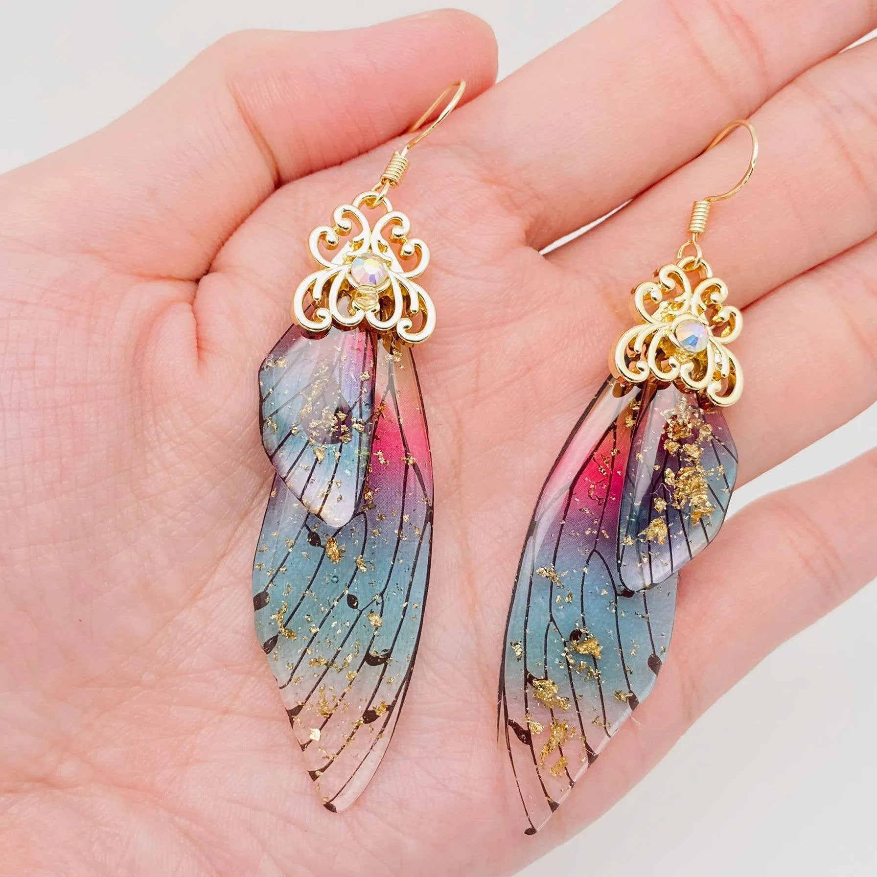 Handmade Fairy Wings Earrings Insect Butterfly Wing: F