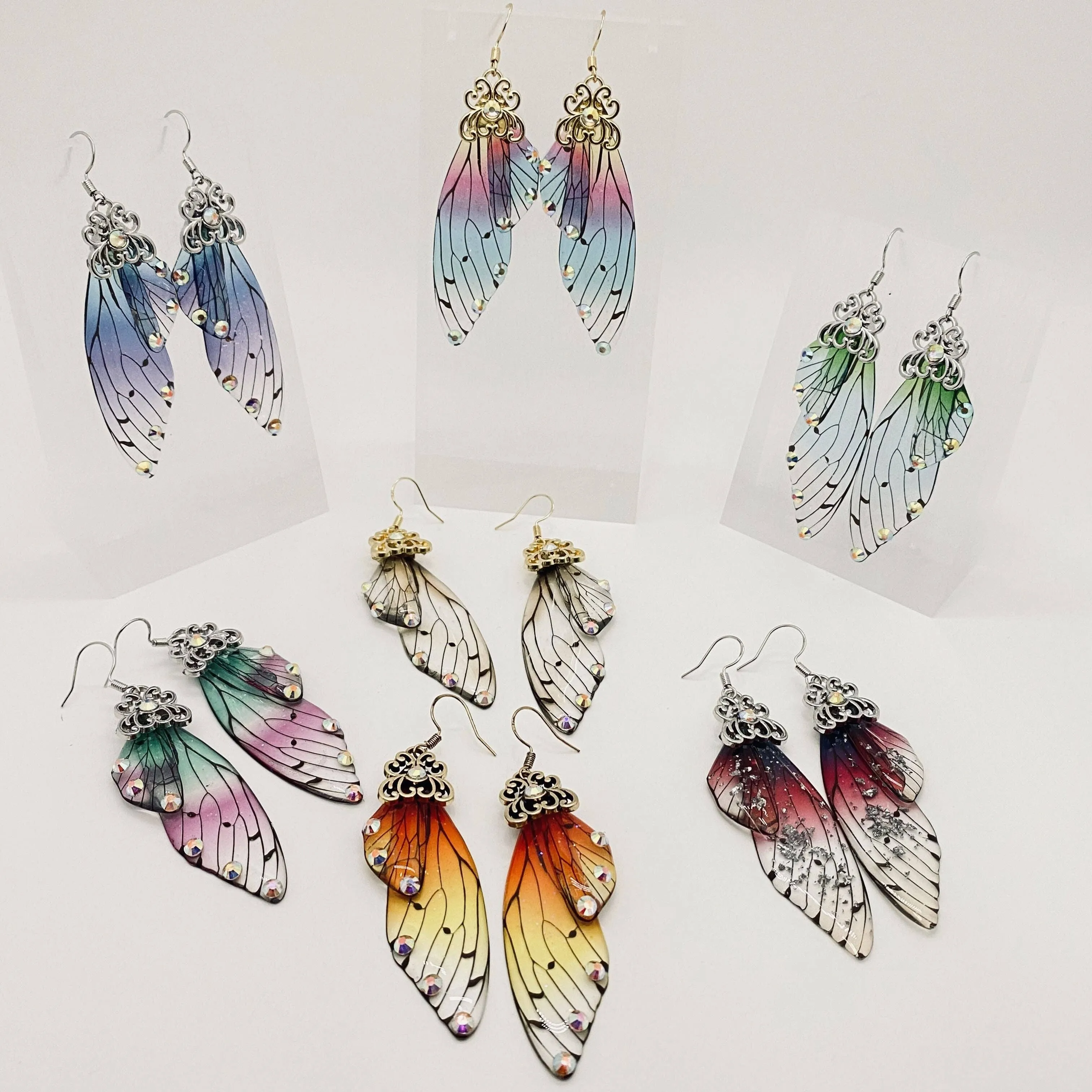 Handmade Fairy Wings Earrings Insect Butterfly Wing: F