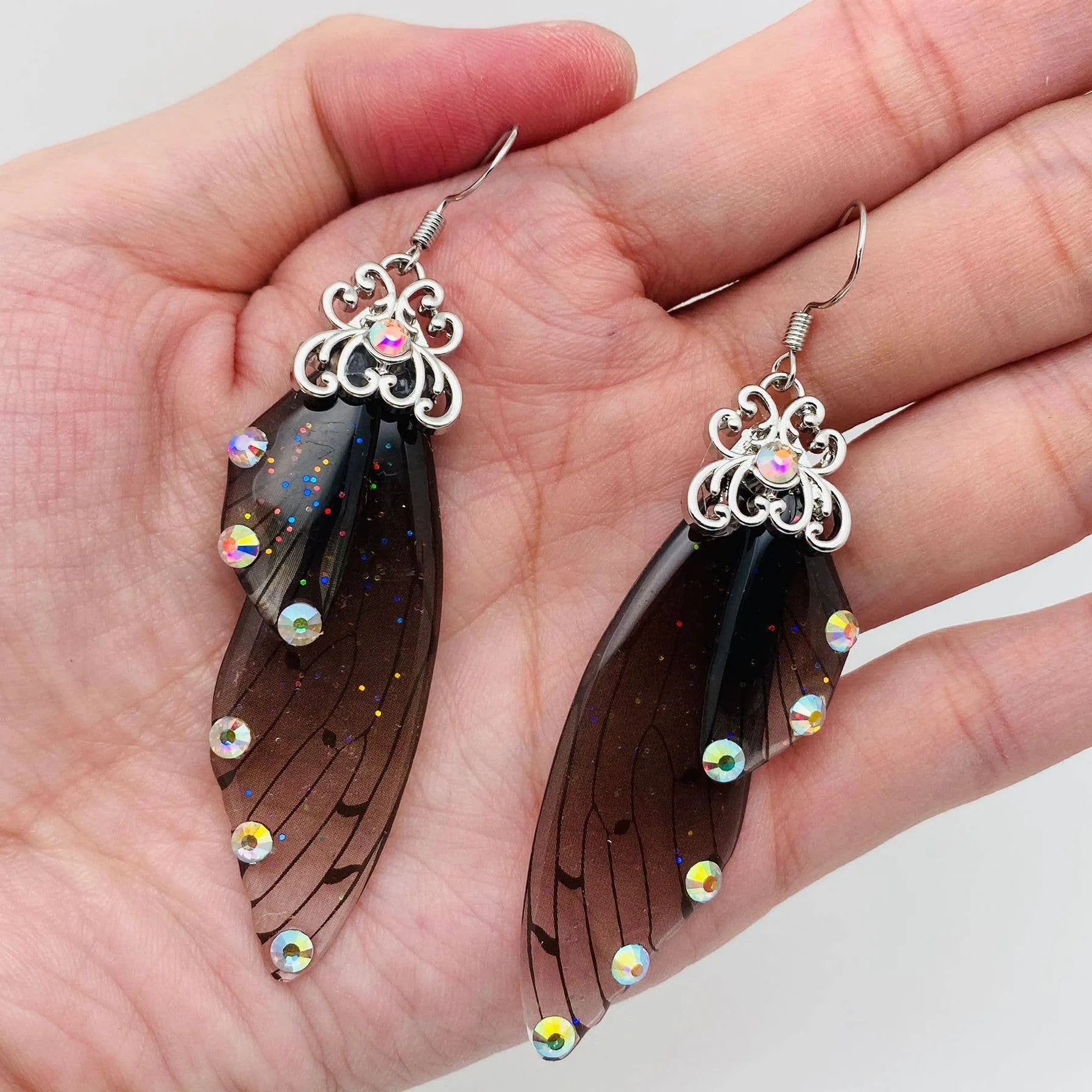 Handmade Fairy Wings Earrings Insect Butterfly Wing: F