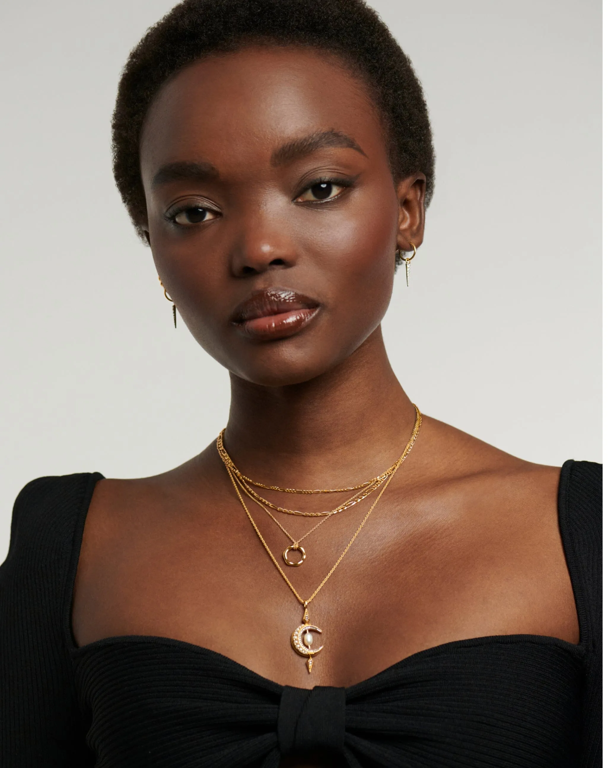 Harris Reed Crescent Moon Pearl Necklace | 18k Gold Vermeil/Pearl