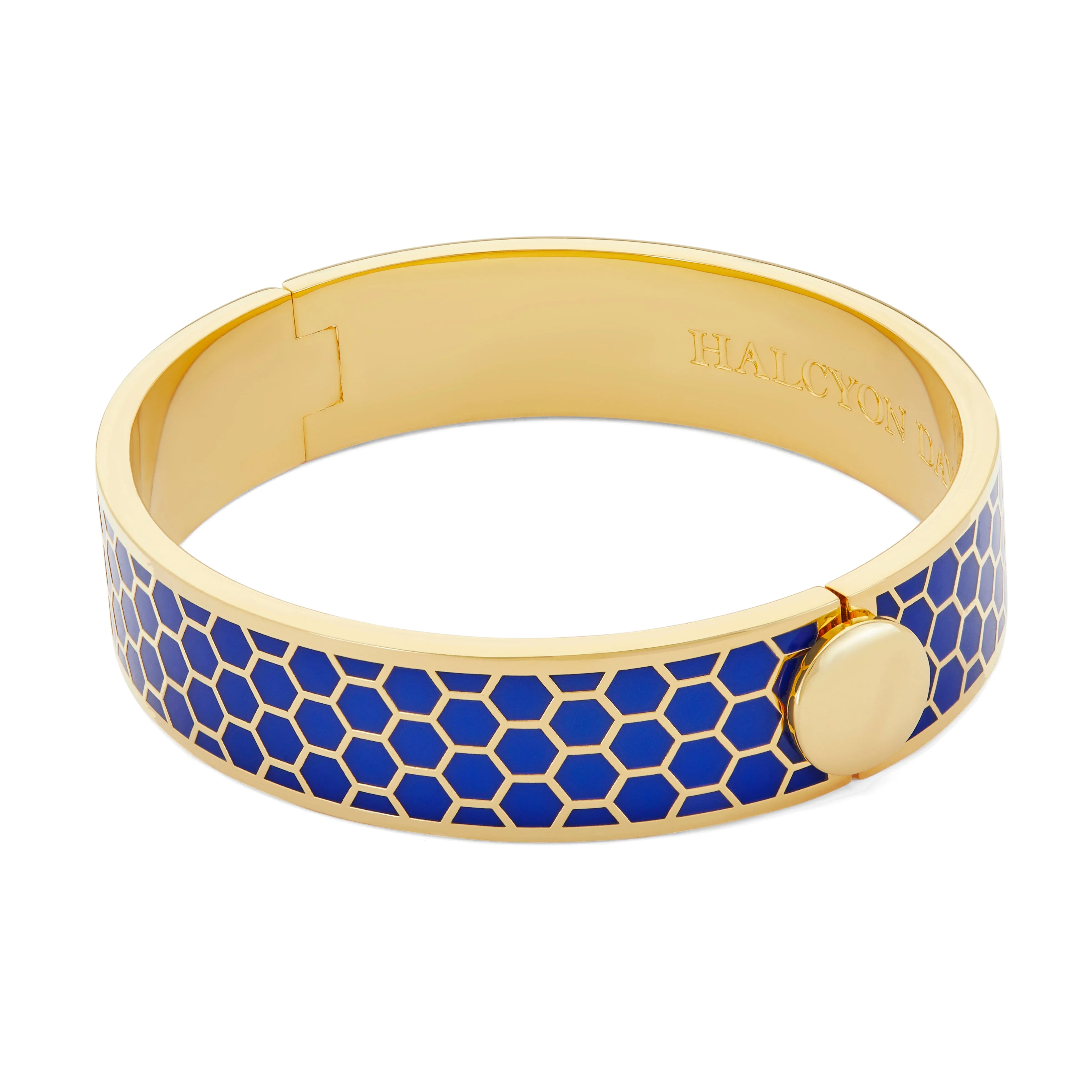 Honeycomb Deep Cobalt & Gold Bangle