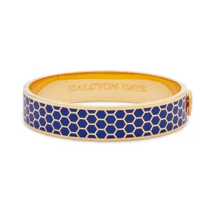 Honeycomb Deep Cobalt & Gold Bangle